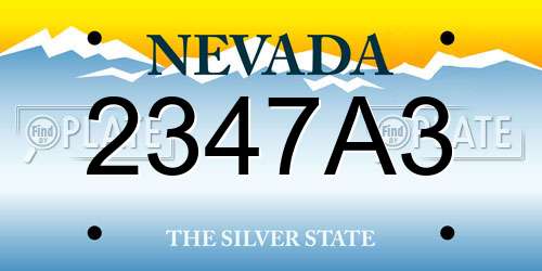 2347A3 Nevada License Plate