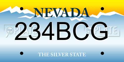 234BCG Nevada License Plate