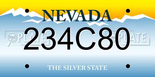 234C80 Nevada License Plate