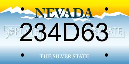 234D63 Nevada License Plate