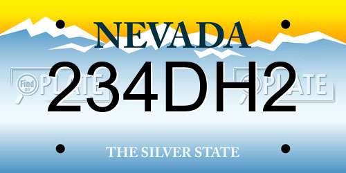 234DH2 Nevada License Plate