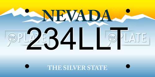 234LLT Nevada License Plate