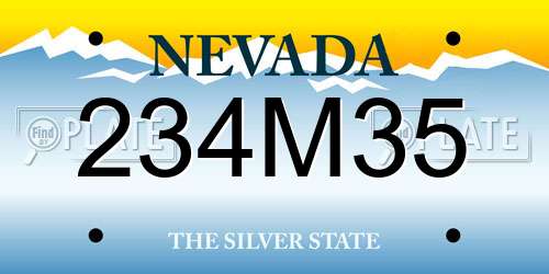234M35 Nevada License Plate