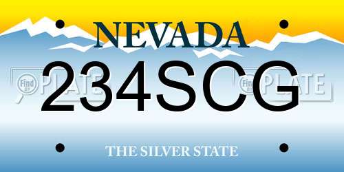 234SCG Nevada License Plate