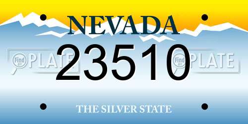23510 Nevada License Plate