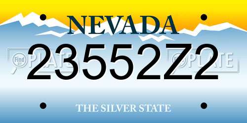 23552Z2 Nevada License Plate