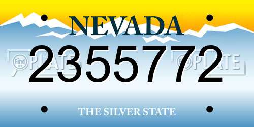 2355772 Nevada License Plate