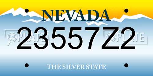 23557Z2 Nevada License Plate
