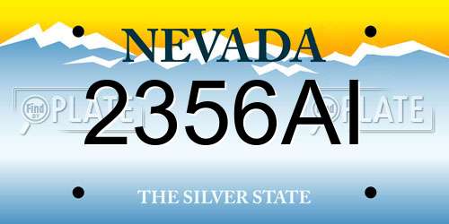 2356AI Nevada License Plate