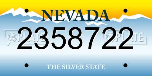 2358722 Nevada License Plate