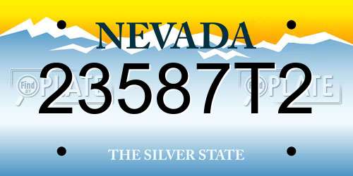 23587T2 Nevada License Plate