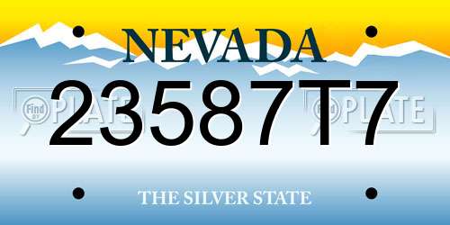 23587T7 Nevada License Plate