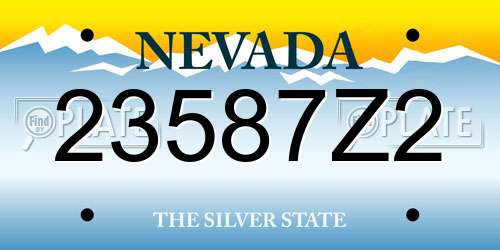 23587Z2 Nevada License Plate
