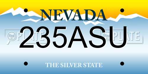 235ASU Nevada License Plate