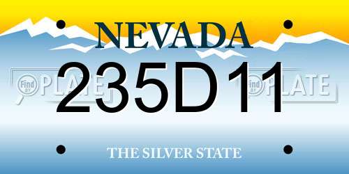 235D11 Nevada License Plate