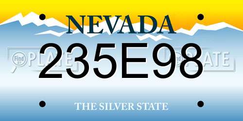 235E98 Nevada License Plate