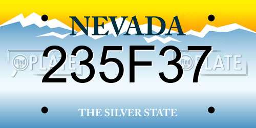 235F37 Nevada License Plate