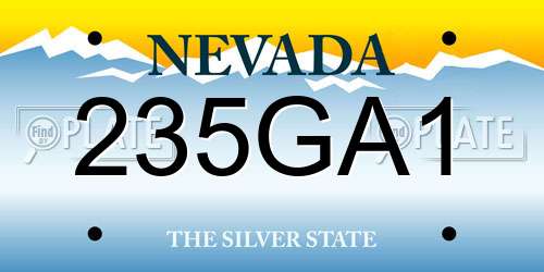 235GA1 Nevada License Plate