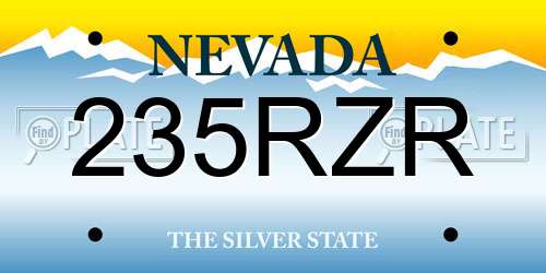 235RZR Nevada License Plate
