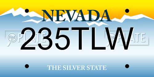 235TLW Nevada License Plate