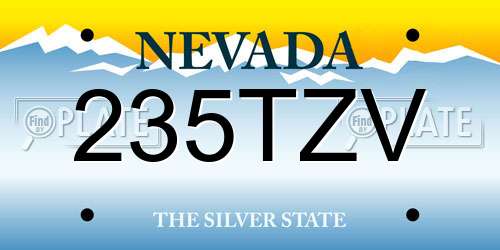 235TZV Nevada License Plate