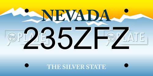 235ZFZ Nevada License Plate
