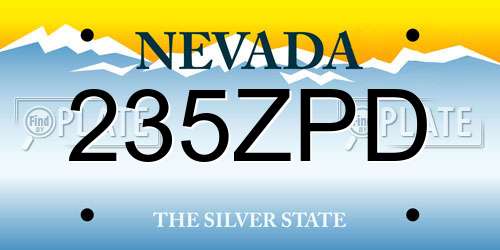 235ZPD Nevada License Plate