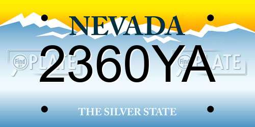 2360YA Nevada License Plate