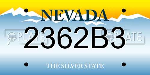 2362B3 Nevada License Plate
