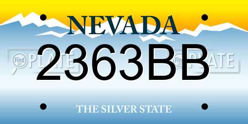 2363BB Nevada License Plate