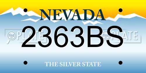 2363BS Nevada License Plate