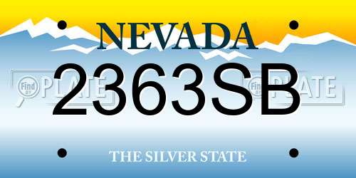 2363SB Nevada License Plate