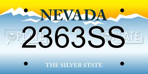 2363SS Nevada License Plate