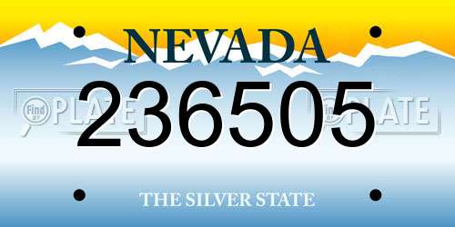 236505 Nevada License Plate