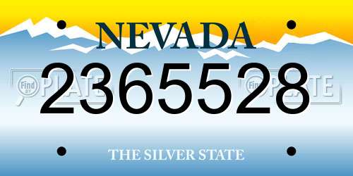 2365528 Nevada License Plate