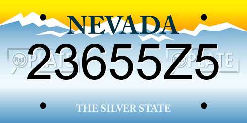 23655Z5 Nevada License Plate