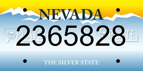 2365828 Nevada License Plate