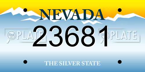 23681 Nevada License Plate