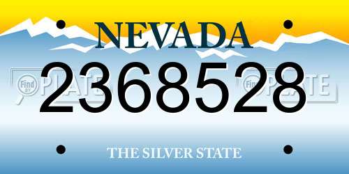 2368528 Nevada License Plate