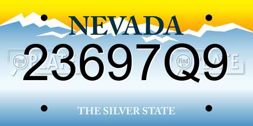 23697Q9 Nevada License Plate