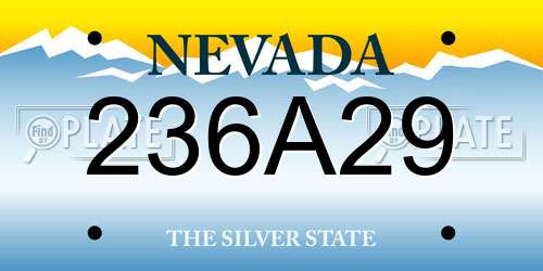 236A29 Nevada License Plate