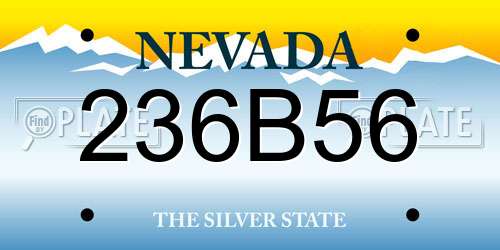 236B56 Nevada License Plate