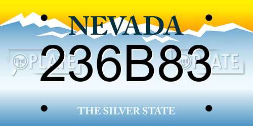 236B83 Nevada License Plate