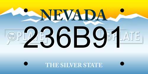 236B91 Nevada License Plate