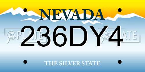 236DY4 Nevada License Plate
