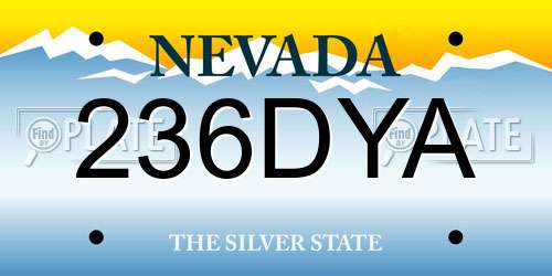 236DYA Nevada License Plate