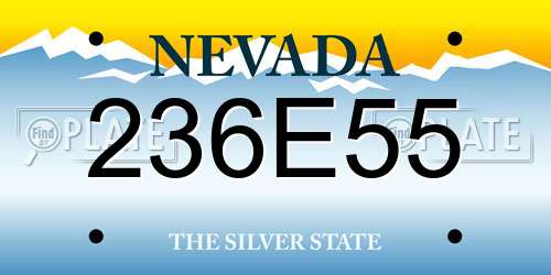 236E55 Nevada License Plate
