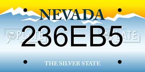 236EB5 Nevada License Plate