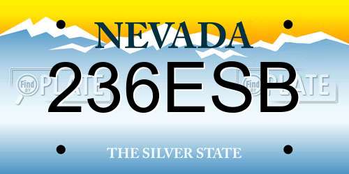 236ESB Nevada License Plate