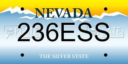 236ESS Nevada License Plate